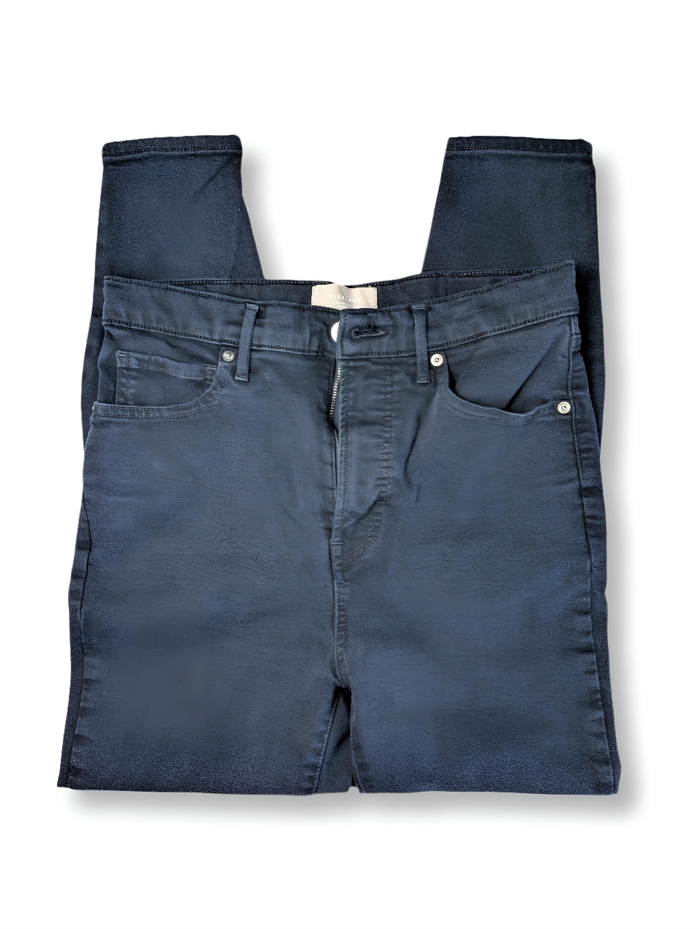 EVERLANE The Way-High Skinny Jean Worn-in Black Denim Size 31 Crop - Picture 2 of 6